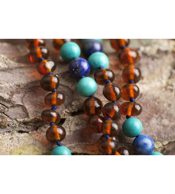 Amber teething necklace - Gemstone - baroque beads